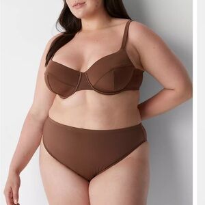 NWT Plus Size Brown Two Piece Swimsuit
